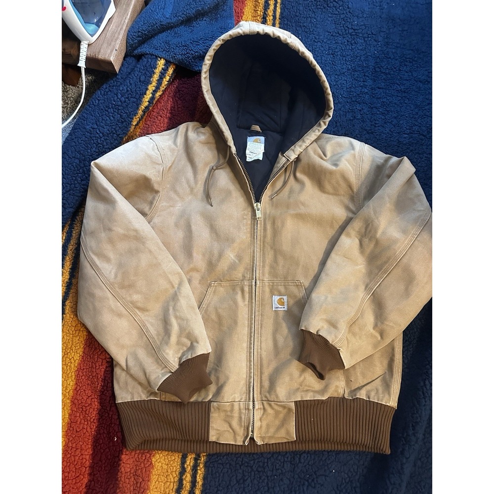 Vintage Carhartt J140 BRN Brown Mens Washed Duck Cotton Active Jacket Medium M C